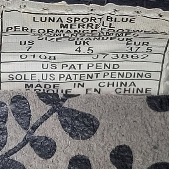 Merrell Luna Sport Blue Women's Flower Print Slip On Shoes US Size  7 - Picture 7 of 7